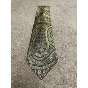 Robert Talbott Nordstrom‎ Paisley Silk Tie Best of Class Designer USA Gold Black